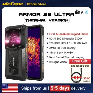 28 Ultra 5G AI Thermal Imaging Rugged Phone 1TB ROM 32GB RAM