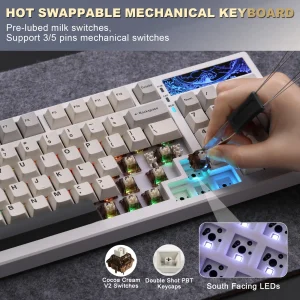 YZ98 White Full Size Mechanical Gaming Keyboard
