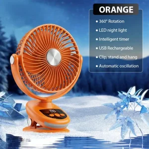 2026 New Upgraded Portable Clip Fan, USB Rechargeable