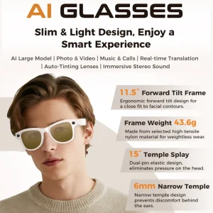 2026 New 32G Memory 800W 4K Camera Smart Glasses
