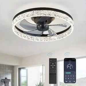 Modern ceiling fan with light for indoor use