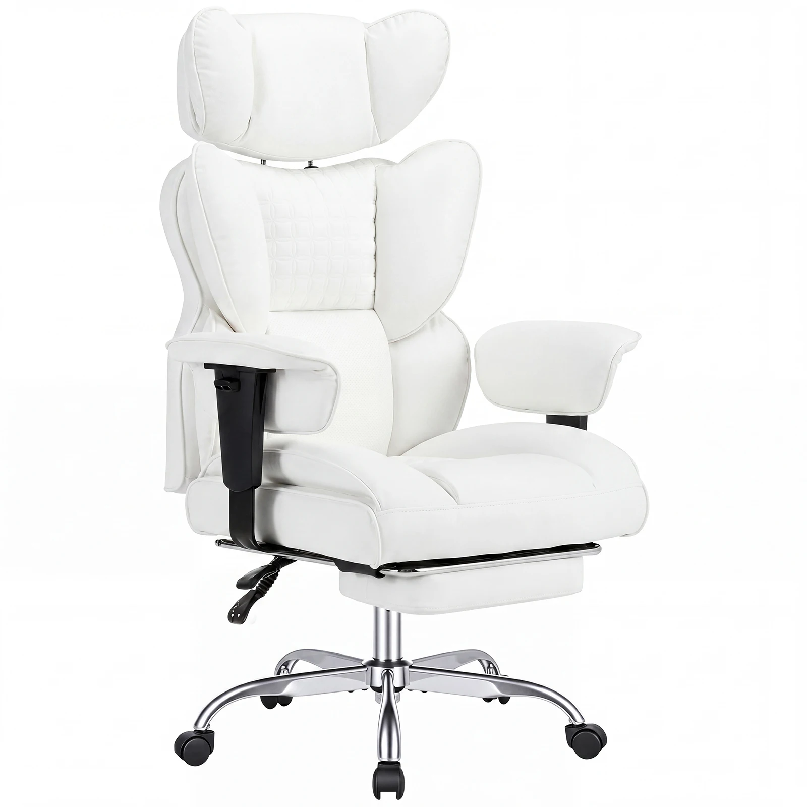 Leather Ergonomic Office Desk Chair with Footrest - Image 3