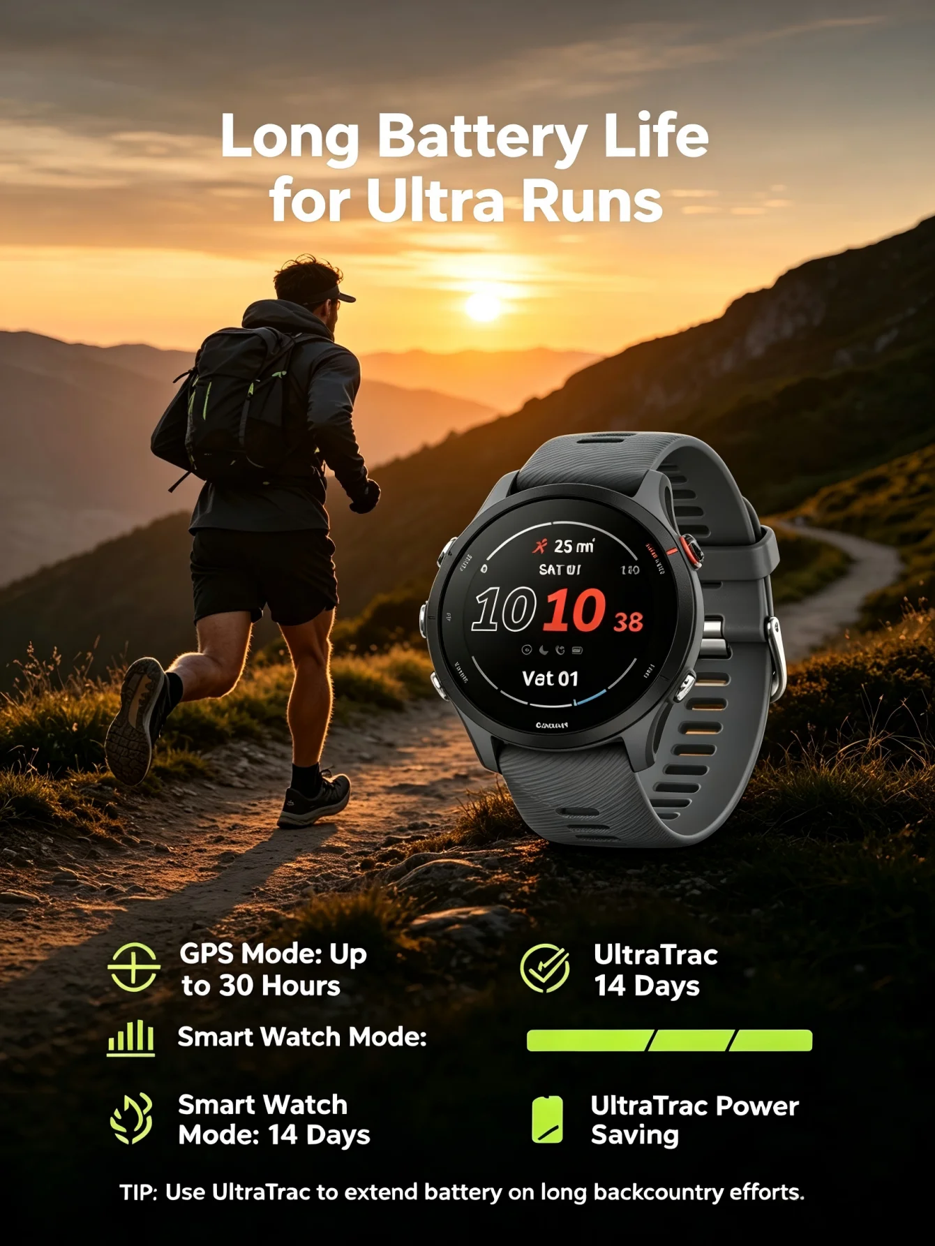 46mm Sports Smartwatch with 1.3-Inch Color Screen, 14-Day Battery - Image 1