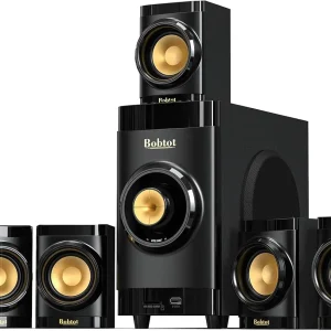 Compact Home Theater Surround System with 5 Wired Speakers