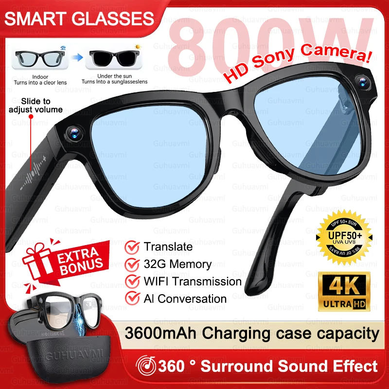 Large Battery Smart Glasses 8MP HD Camera Video Recording - Image 4