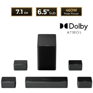 Wireless Subwoofer & 4 Surround Speakers, Home Theater System - Thumbnail Image 4