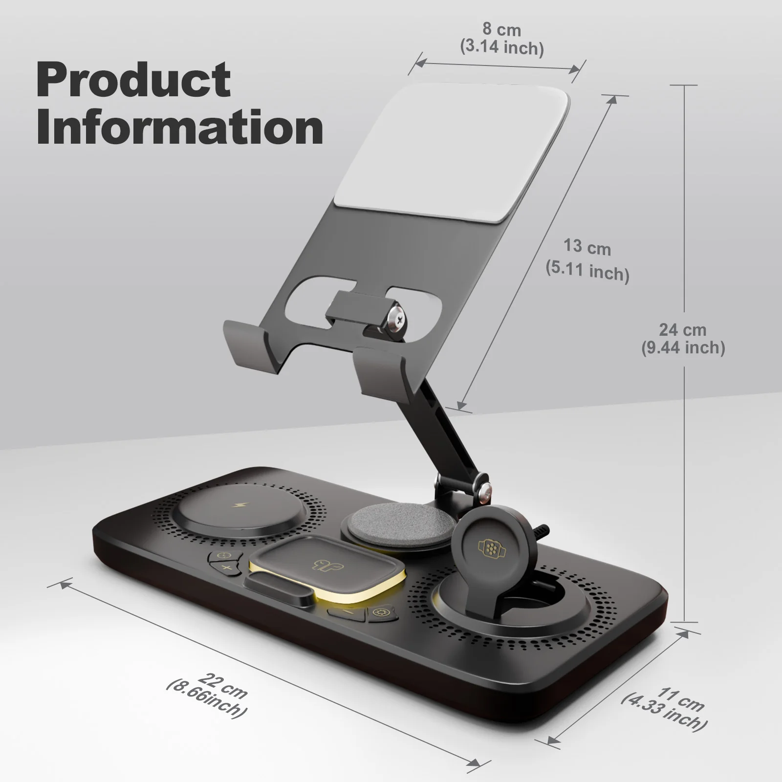 7-in-1 Wireless Charger Station 15W Fast Charging Type C Port - Image 3