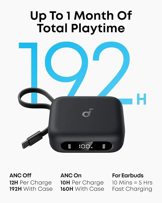 Adaptive Active Noise Cancellation Earbuds - Portable Phone Charger - Image 3
