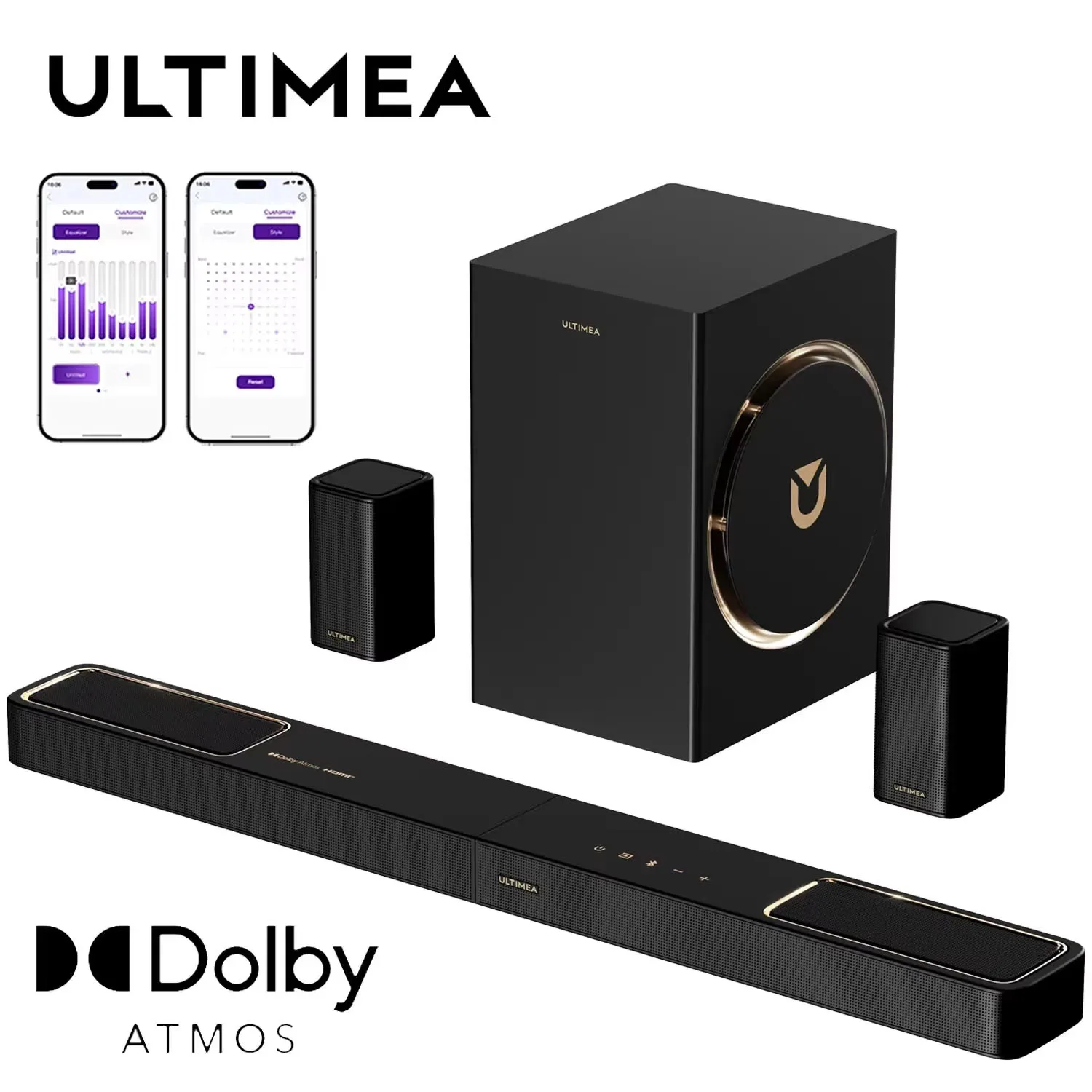Surround Sound System for TV with Subwoofer & 2 Surround Speakers - Image 1