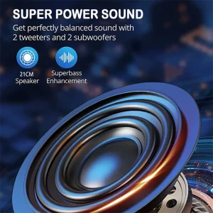 3000W Portable Bluetooth Speaker Sub Woofer Heavy Bass Sound System - Thumbnail Image 3