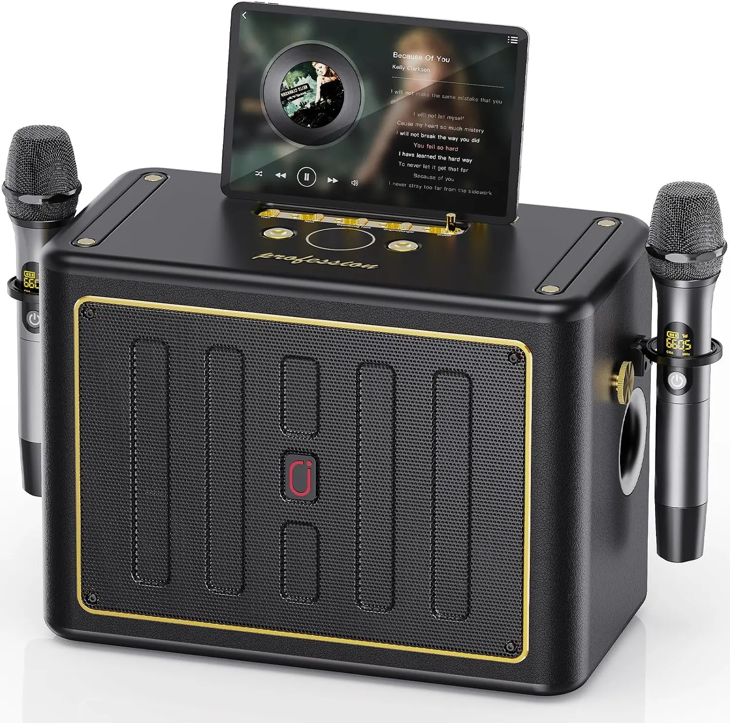 Portable Bluetooth Karaoke PA System with 2 Wireless Microphones - Image 1