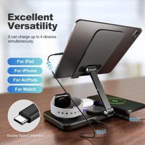 7-in-1 Wireless Charger Station 15W Fast Charging Type C Port