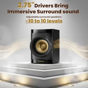 Compact Home Theater Surround System with 5 Wired Speakers - Thumbnail Image 2