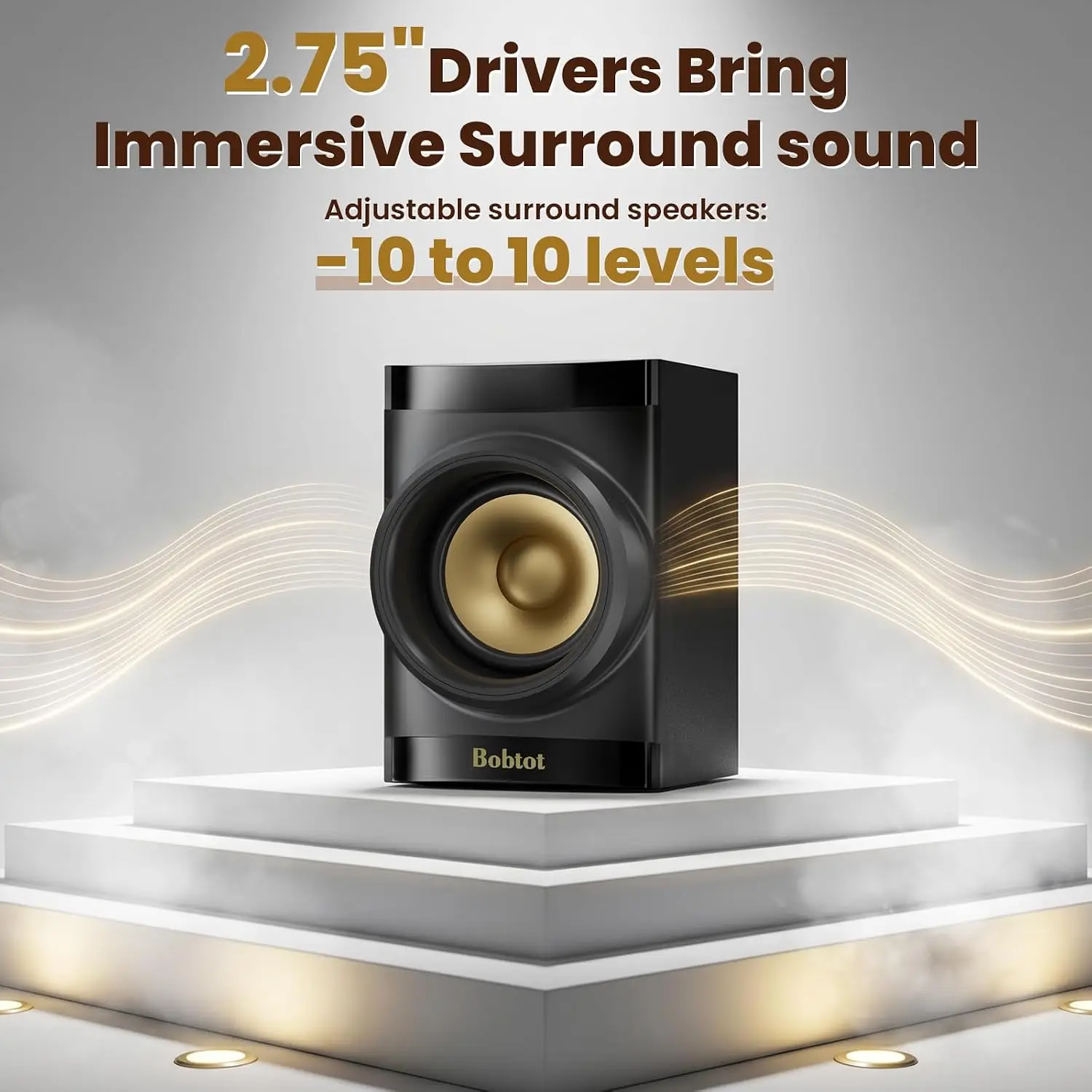 Compact Home Theater Surround System with 5 Wired Speakers - Image 2