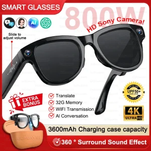 Large Battery Smart Glasses 8MP HD Camera Video Recording - Thumbnail Image 5