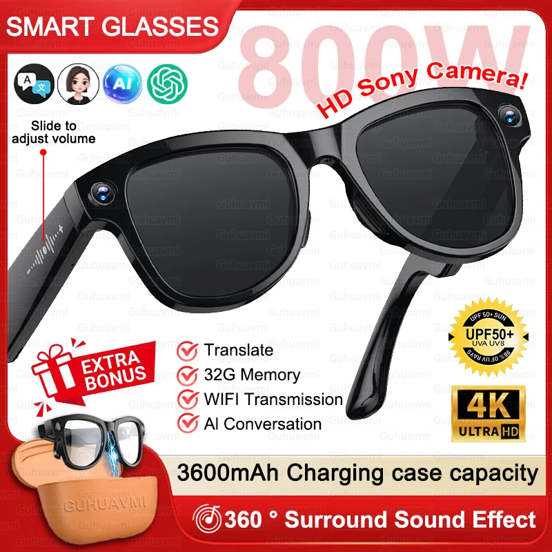 Large Battery Smart Glasses 8MP HD Camera Video Recording - Image 5
