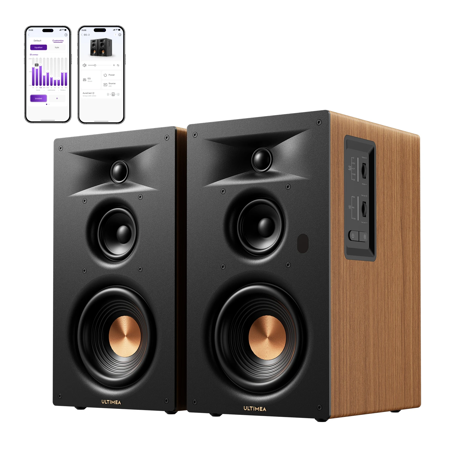 Three-way Bookshelf Speakers, 70W RMS, App Control, - Image 4